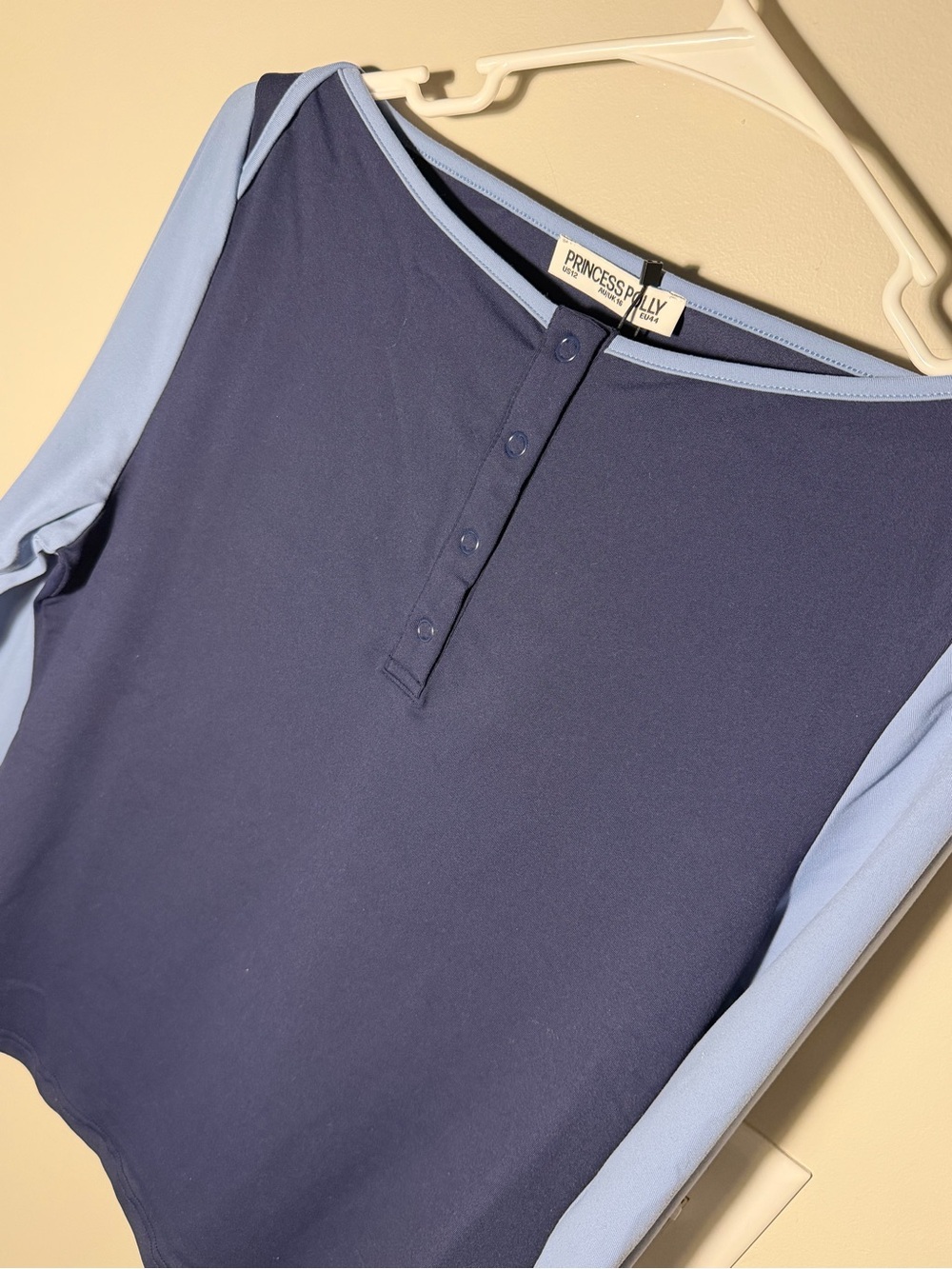 NWT: Kobee Jersey Long Sleeve Layering Top Navy / Light Blue | Size: 12 - Picture 3 of 7